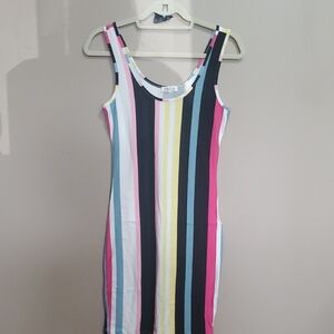 Jolie & Joy Striped Multicolor Sleeveless Dress Size Medium